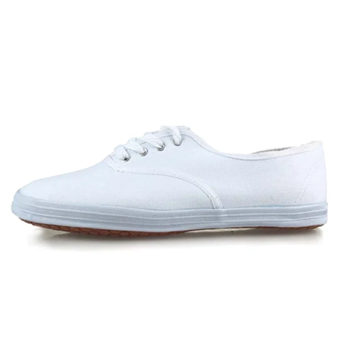 Classic White Sneakers Women Casual Canvas Shoes Female Lace-Up Flat Trainers zapatillas mujer Vulcanize dancing men kids | Спорт и