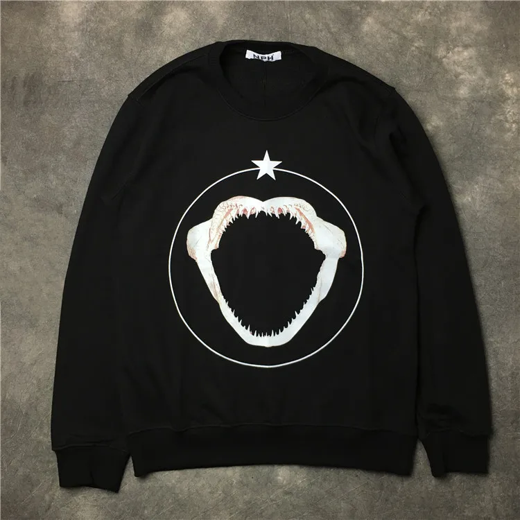 

New 2021 luxury Men Shark Teeth Star Bone gentleman Hoodies Hoody hooded Sweatshirts velvet Cotton Drake Thicken Fleece #E6