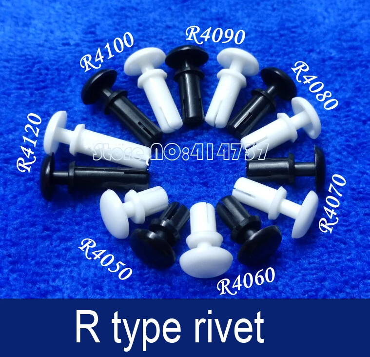 

200pcs/lot R4050 R type nylon rivets White/Black Plastic Nylon Rivets