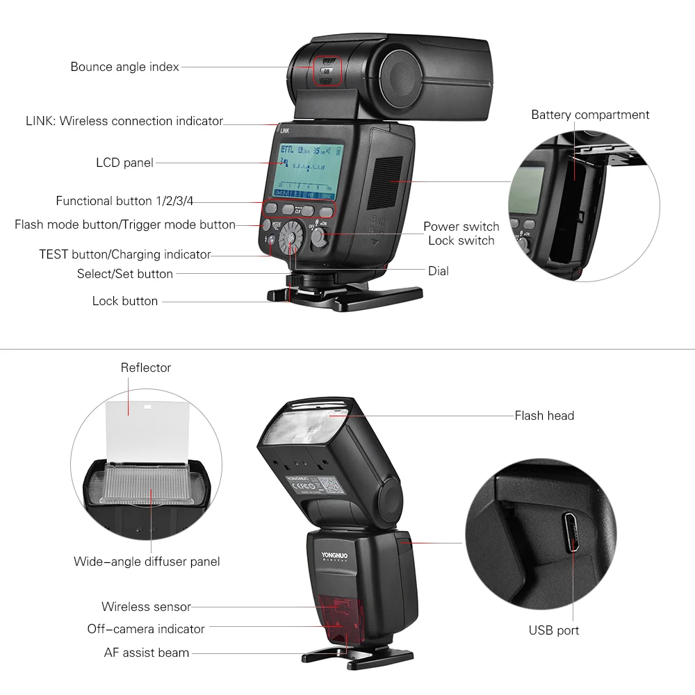 YONGNUO YN686EX RT 5600 K ttl Беспроводная вспышка Speedlite триггер передатчик белая диффузор