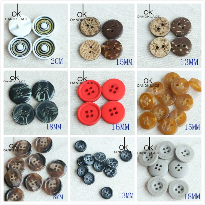 10-18MM 20PCS buttons round matte resin double-sided button coat windbreaker | Дом и сад