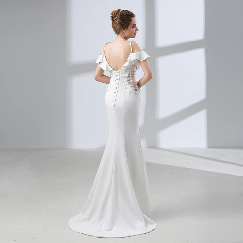 Forevergracedress пикантные белые платья для выпускного вечера 2019 Русалка атласная