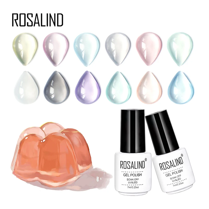 Rosalind Новые 7 мл опаловые желейные цветные лаки для ногтей гели долговечный УФ