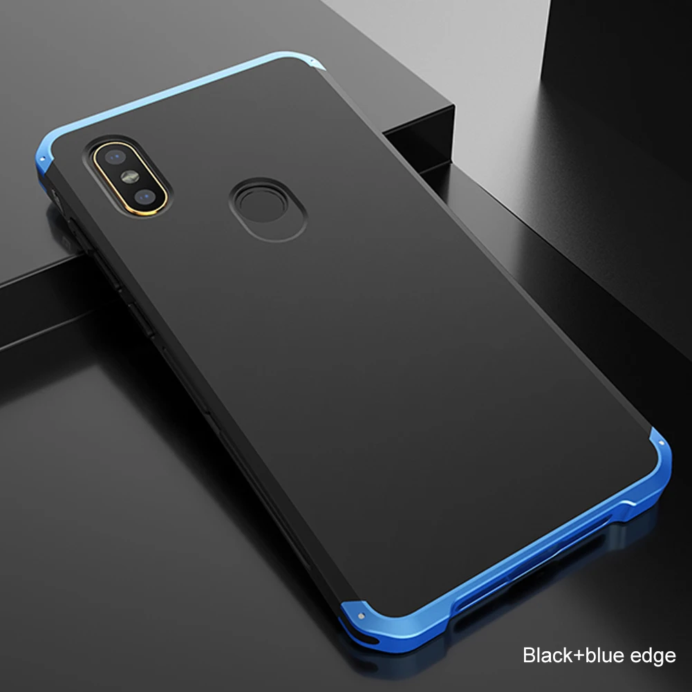 Black blue Чехол с металлической рамкой для Xiao mi Red mi Note 5 7 6 Pro 4X роскошный Xio mi 9 8 SE 6 5S Plus Red mi Note 5A 4 Global противоударный чехол mi 8 - Цвет: Black blue