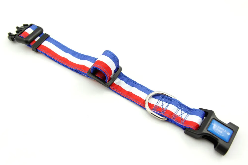 Nylon Dog Collar Adjustable Tricolor flag Theme Print Quick Release Puppy for Small Medium Large Dogs Walking Training | Дом и сад