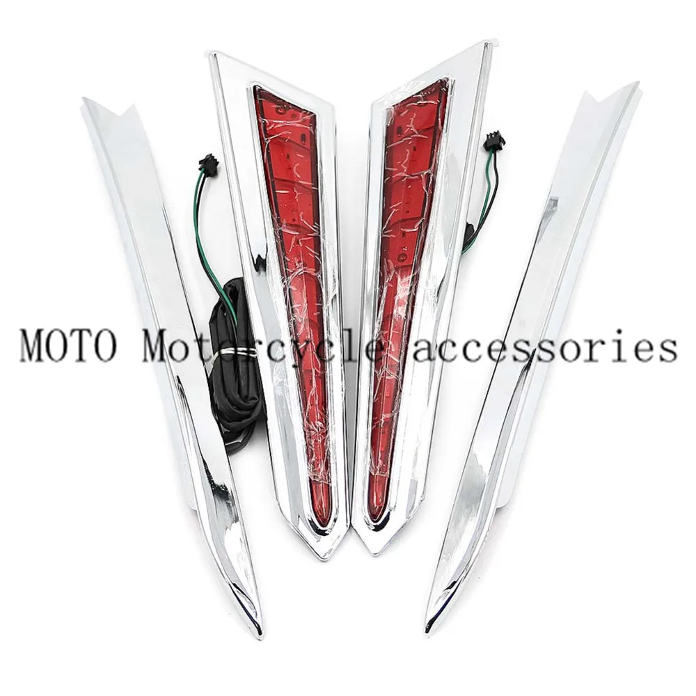 

Motorcycle Chrome LED Saddle Bag Saddlebag Accents Cover Extensions For Victory Cross Country 10-17 Hard-Ball 10-13 Cross Roads