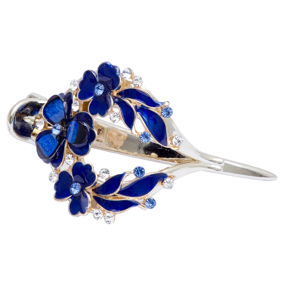 Новинка 2021 заколка для волос с кристаллами Модный черный красный цветок