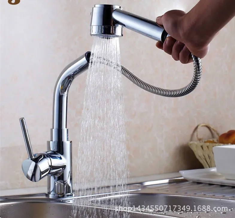 Кухонный кран горячей и холодной смесительной воды, кухонный выдвижной кран латунь, экспортный смеситель