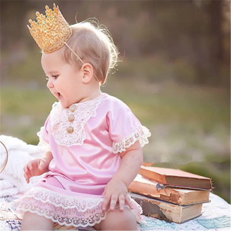 Artificial Elegant Mini Felt Glitter Gold Lace Crown Headbands For Kids DIY Crafts Hair Decorative Accessories | Детская одежда и