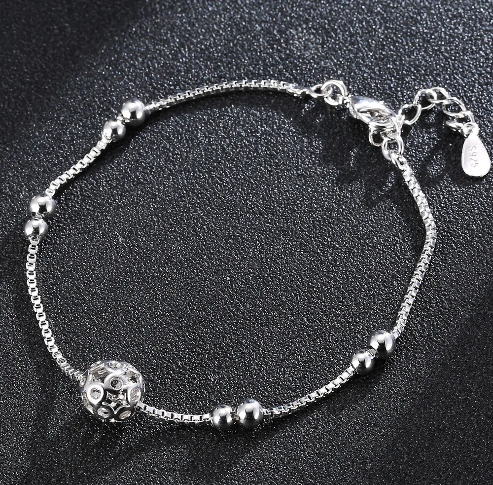 Bracelets for Women Transshipment beads silver bracelet female models jewelry box chain road through fashion &amp Bangles |