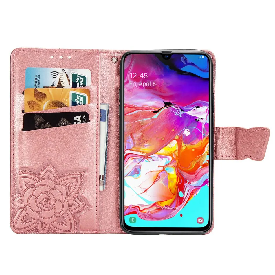 Кожаный чехол-бумажник с откидной крышкой для Samsung Galaxy A70 A50 A40 Mmbossing чехлы