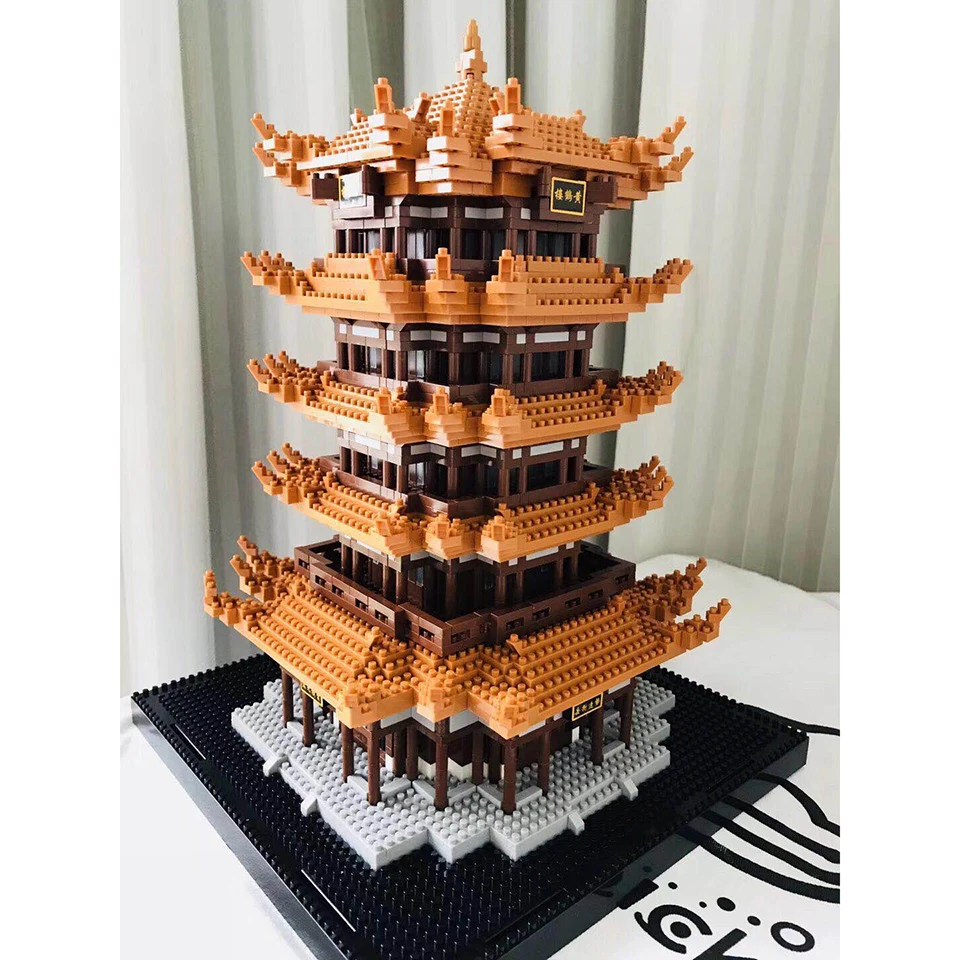 Legoed желтый кран Башня Архитектурный конструктор Блоки Модель Мир классический