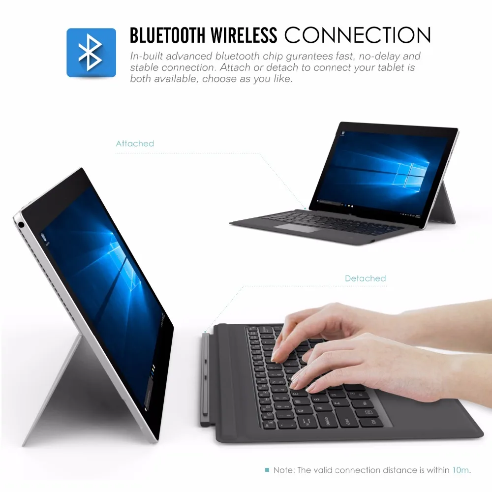 Тип Крышка для microsoft Surface Pro 6/Surface Pro 5(Pro), ультра-тонкий Беспроводной Bluetooth клавиатура с сенсорной панели, 7-Цвет светодиодный