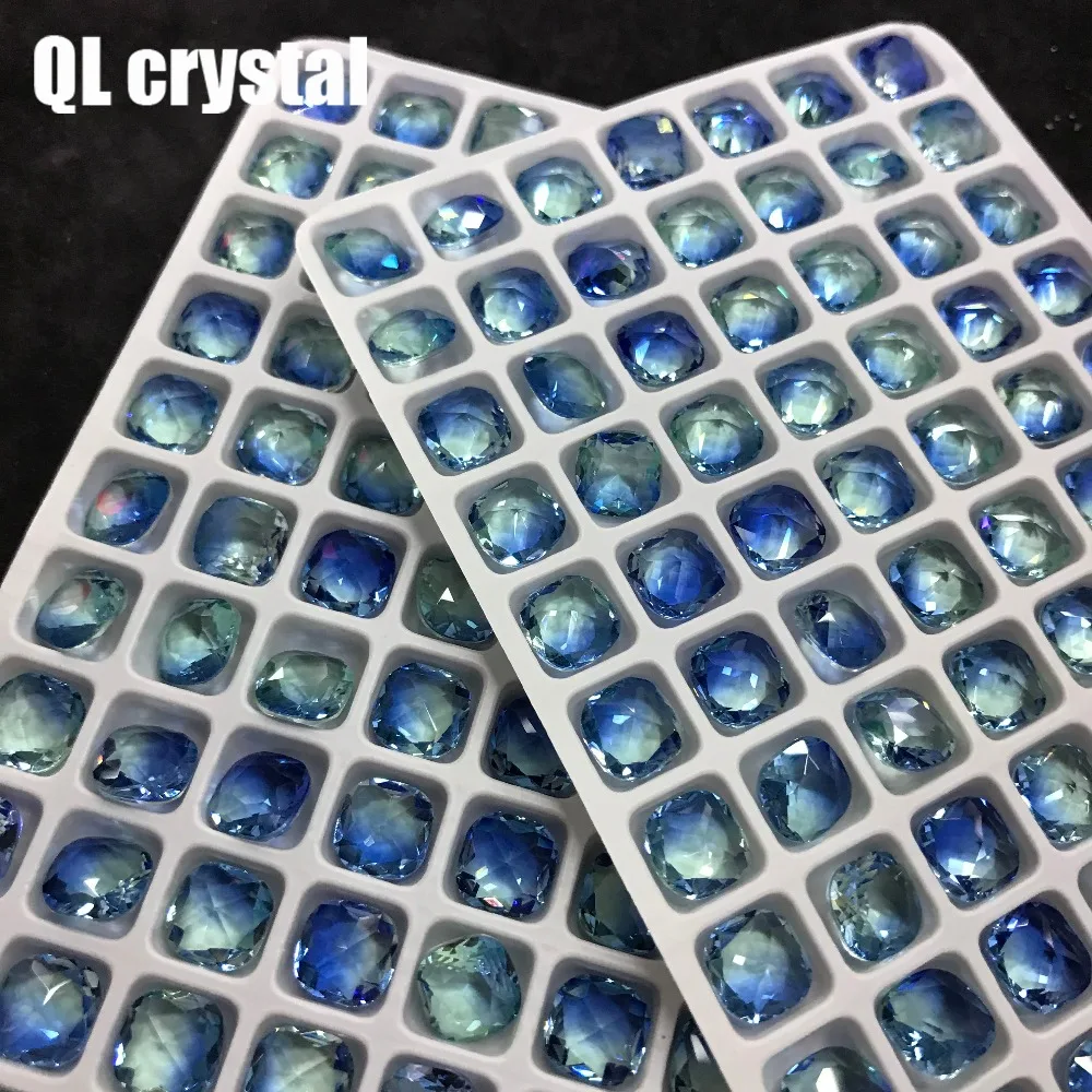 QL Кристалл Турмалин стекло кристалл 8x8 жир squar Pointback Необычные Камень для DIY одежды сумки обувь ювелирные