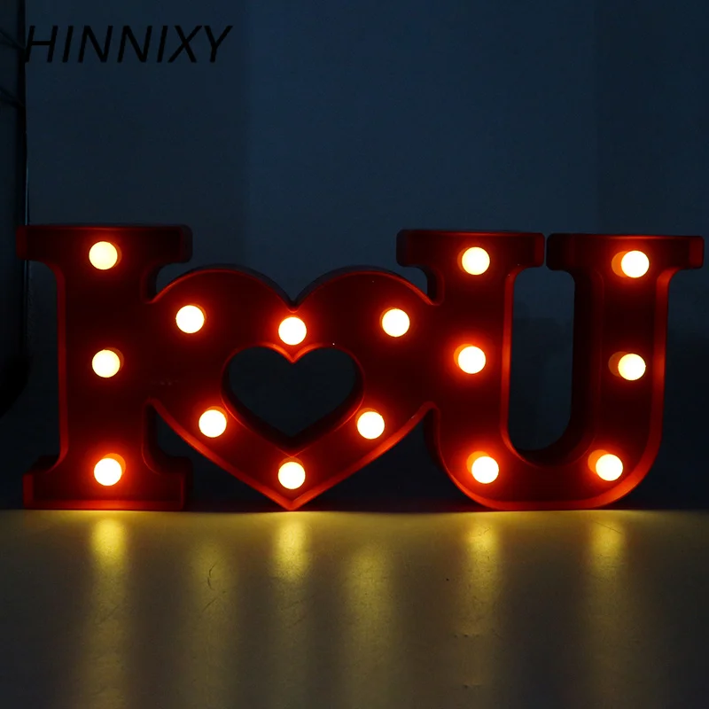 Hinnixy 3D светодиодные ночные светильники я люблю тебя буквы лампа алфавита