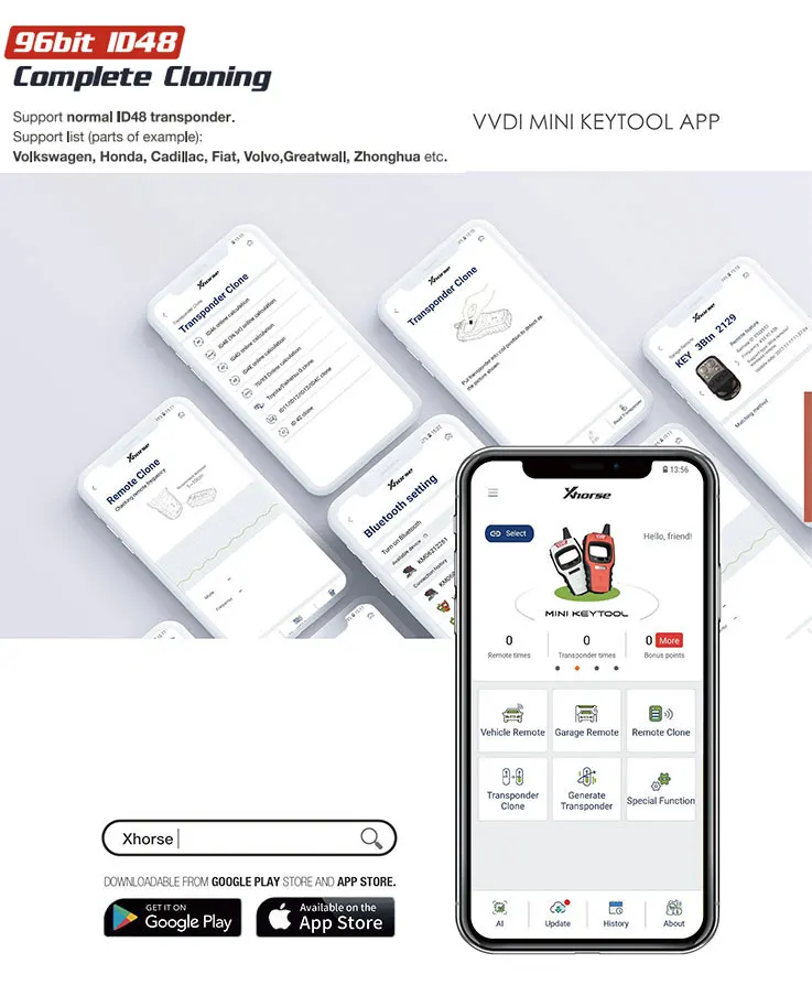Xhorse VVDI мини ключ инструмент удаленный ключ программист Поддержка IOS и Android клон ID46 ID48 4D 4C Чип супер чип глобальная версия