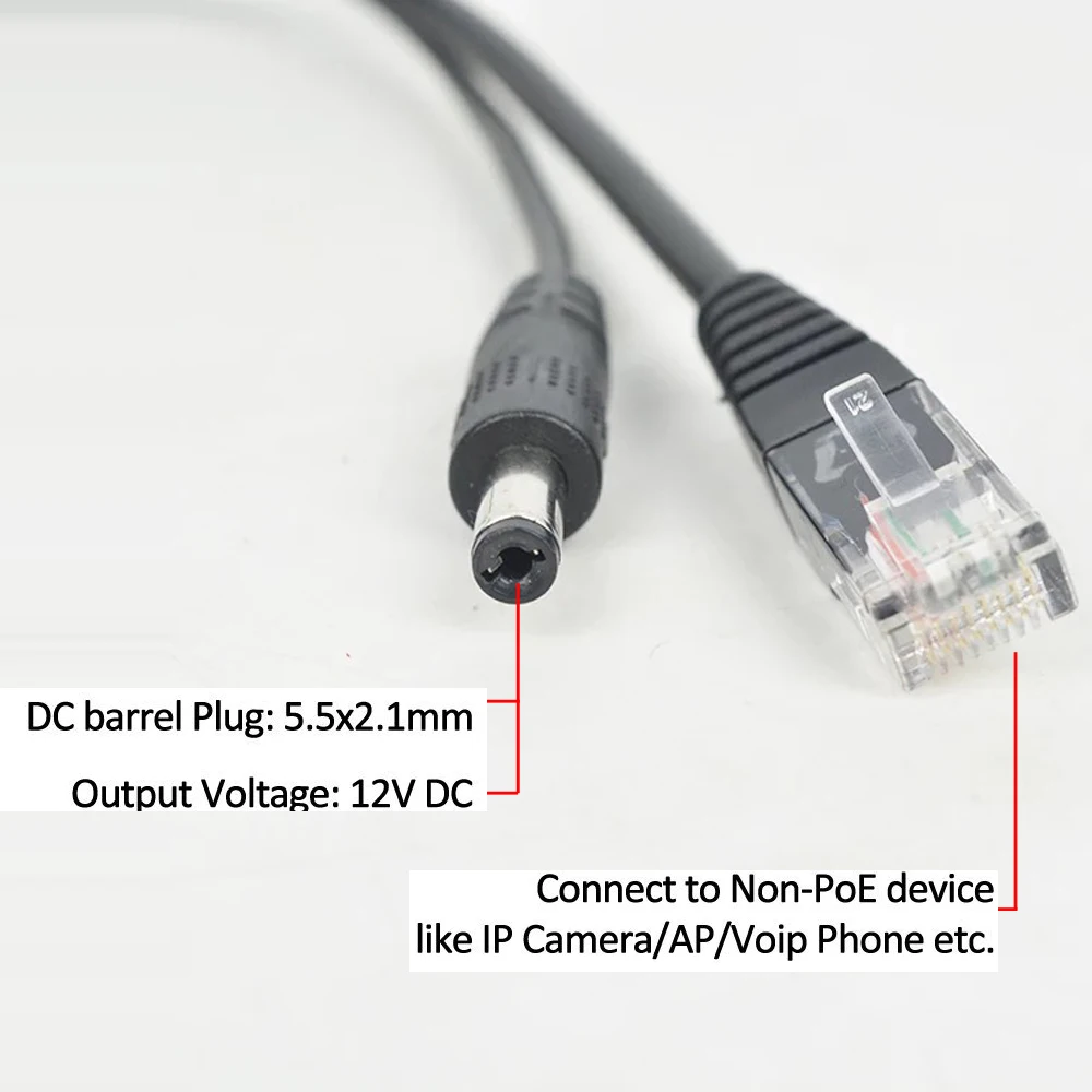 Cdycam IEEE 802.3af/802.3AT Gigabit активный участник сплиттер Мощность Over Ethernet PoE 48 V-12 V 1A-2A 10/100/1000 Мбит/с