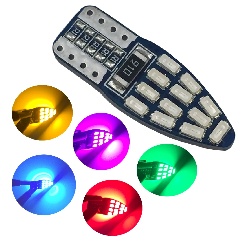 

YSY 500 шт T10 W5W светодиодный белый/розовый/голубой/красный 24 SMD CANBUS 3014 DC 12V автомобильный зазор лампа светильник ing универсальная ширина светильник