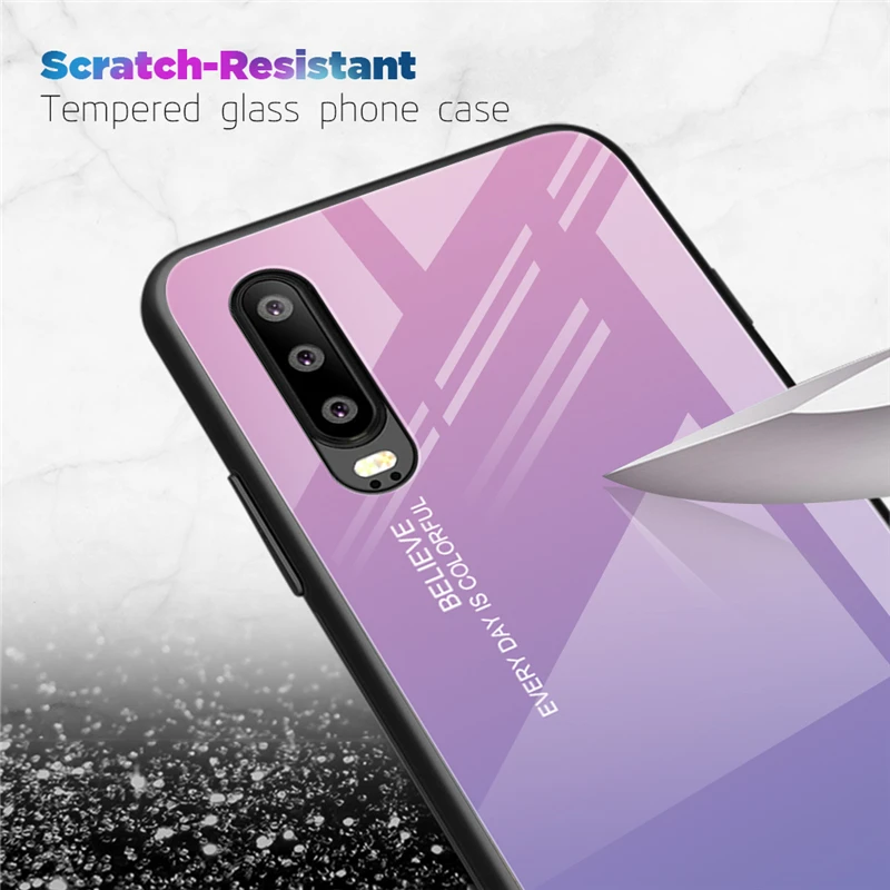 Чехол для Huawei P20 Lite P30 Pro Mate 10 20 Honor 8X 9 Nova 3 3i 4 P Smart 2019 из закаленного стекла |