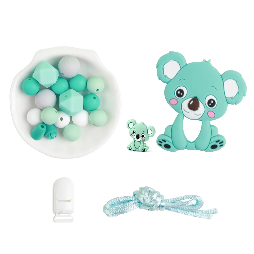 TYRY. HU Koala детские Силиконовые Прорезыватели для зубов DIY Набор для ребенка прорезиненное Силиконовое ожерелье Для Прорезывания Зубов Бусины пищевого силикона ожерелье игрушка