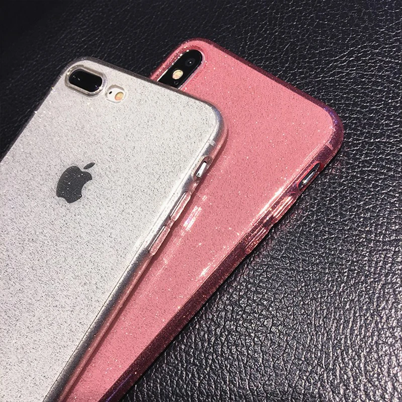 Роскошный Блестящий Прозрачный чехол для iPhone X XS Max XR 6 6S 7 8 8 Plus однотонная мягкая задняя крышка из ТПУ для iPhone 11 11 Pro Max
