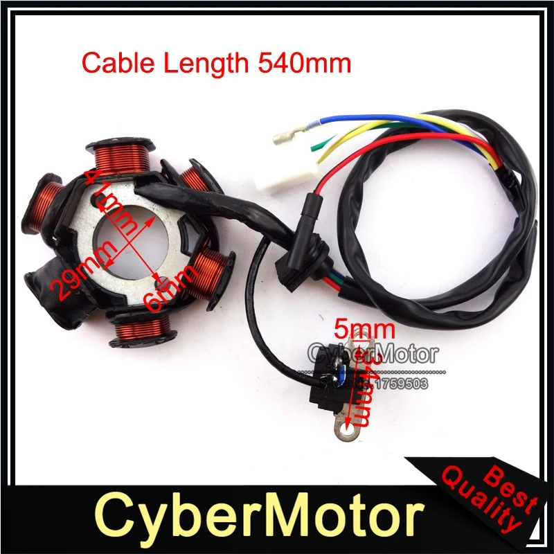 

Magneto Stator Racing Ignition Coil 6 Pins AC CDI Box A7TC Spark Plug For Chinese GY6 49cc 50cc Engine Moped Scooter