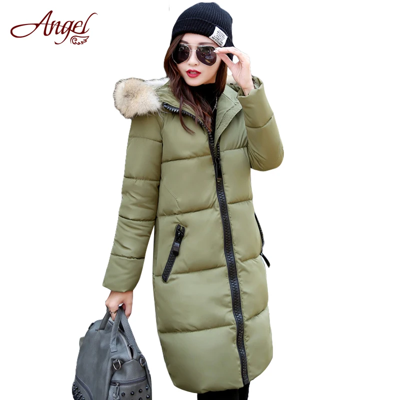 2016 Зимняя Куртка Женщины Длинные Парки Искусственного Меха Воротник Женщин зима