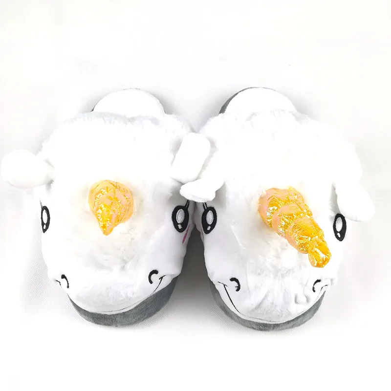 FAYUEKEY/домашние теплые плюшевые тапочки с единорогом из мультфильма Мягкие