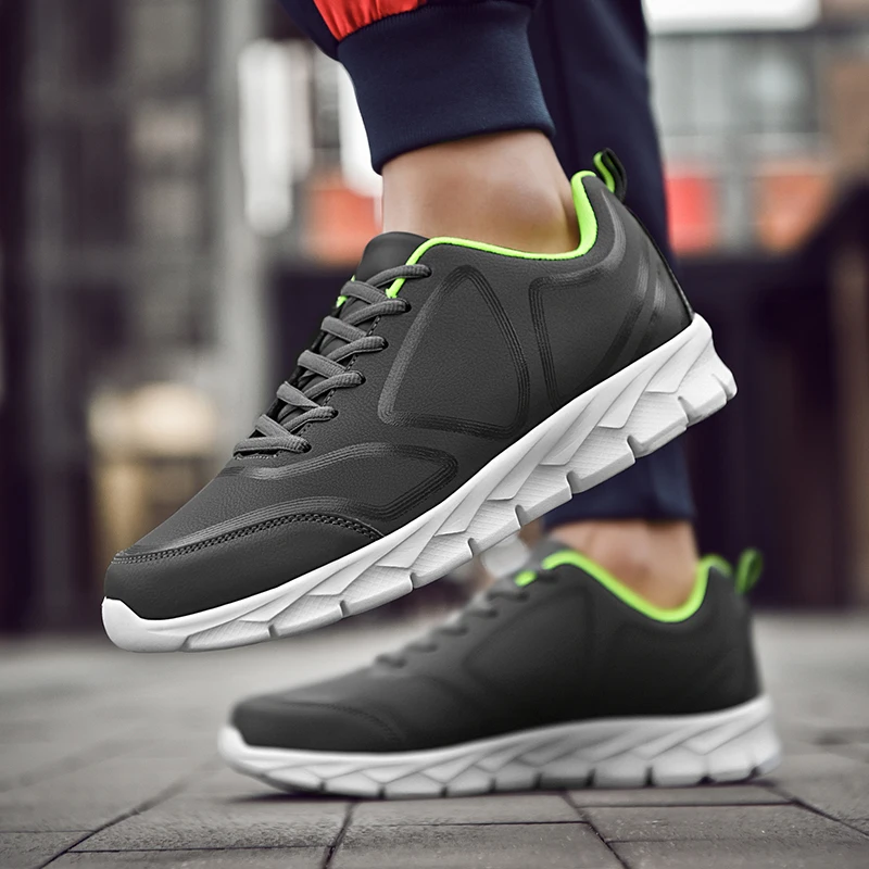 Большие Size38-48 мужские кожаные туфли с круглым носком на шнуровке Lightweigh Low Top