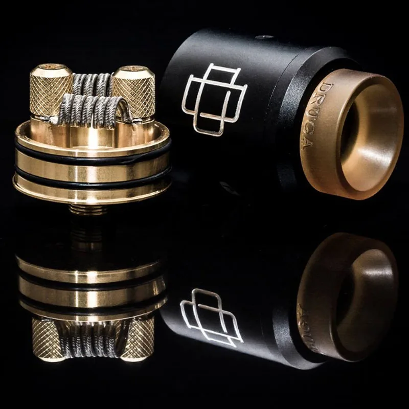Augvape Druga Rda атомайзер бак 24 мм с двойной катушкой 24 К позолоченный Дека Derlin 810 капельный наконечник Vape танк электронная сигарета Атомайзер
