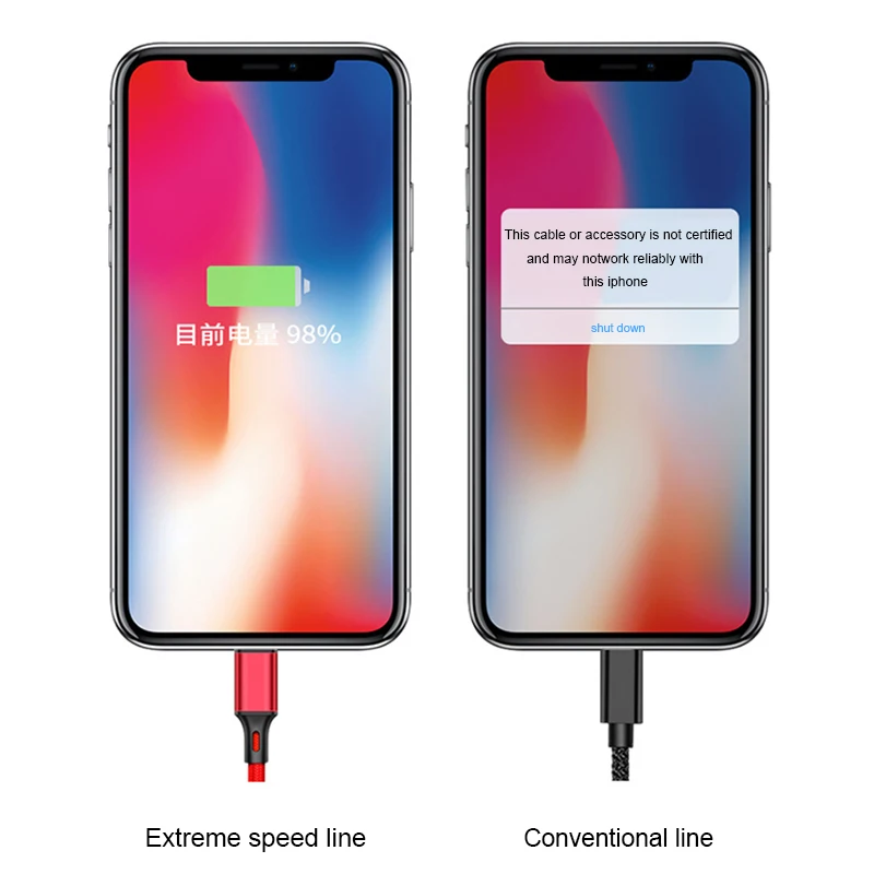 USB-кабель для быстрой зарядки и передачи данных 50 см 1 м 2 3 iPhone XS Max X XR 5 S 6S 6 7 8 Plus iPad