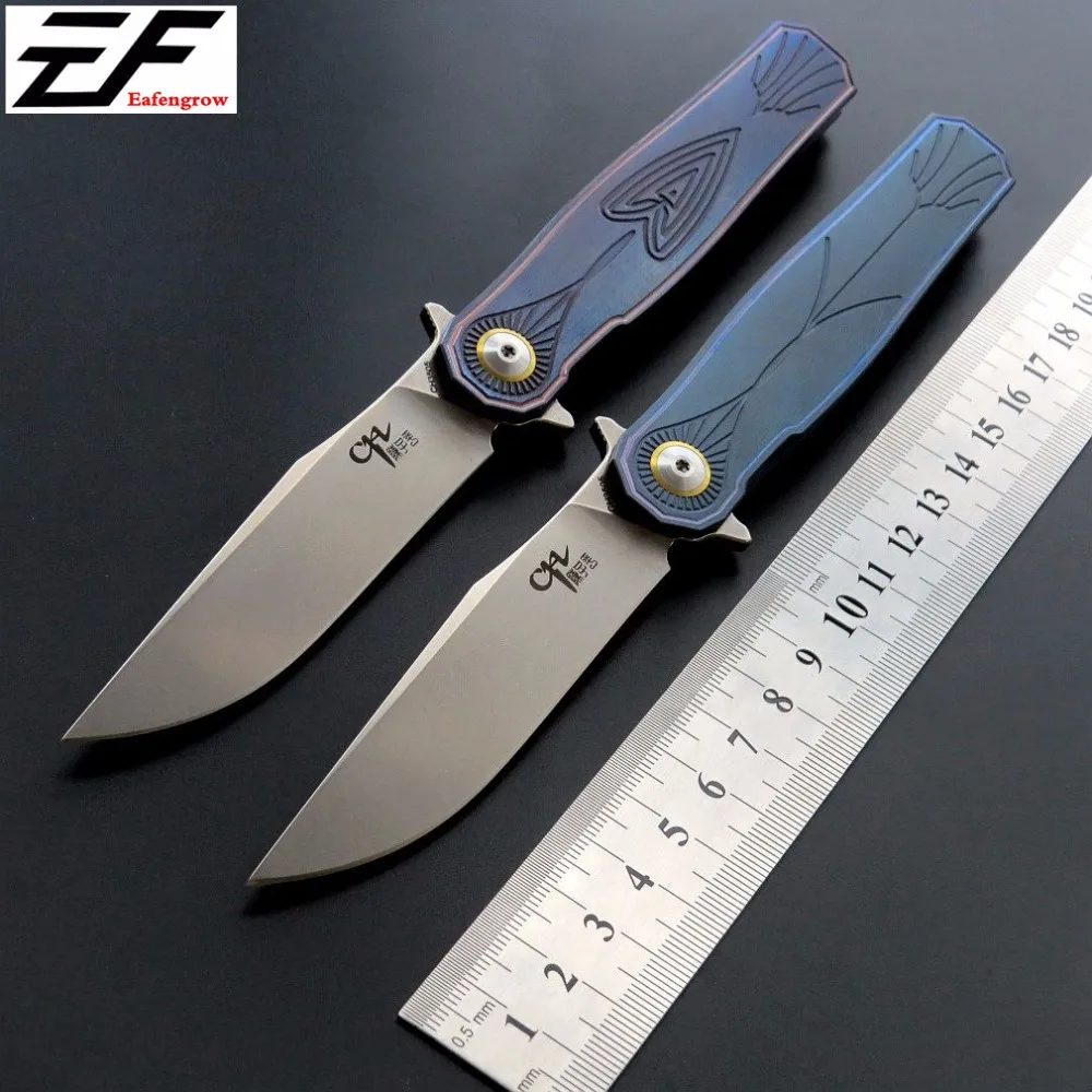 Eafengrow CH3505 Flipper folding knife S35VN Blade ball bearing TC4 Titanium handle camping hunting pocket fruit Knives EDC tool |