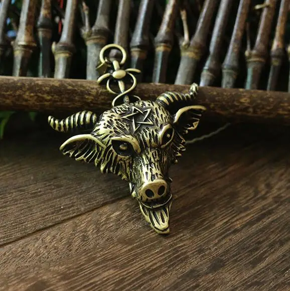 1 шт. Sabbatic Коза амулет шнур ожерелье Baphomet подвеска 38 мм|pendant wolf|pendant necklace scarfpendant charm |
