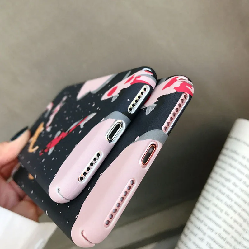 JiBan And the fengjin lithium fish mobile phone case for iPhone 6 6s 7 8 plus X XS all-inclusive plastic hard shell | Мобильные