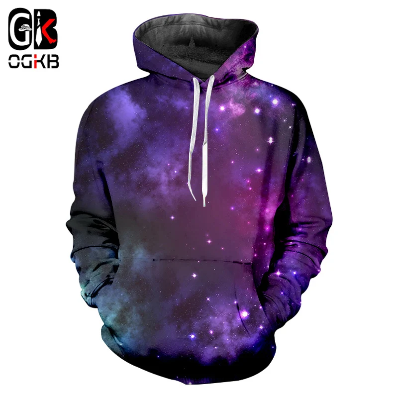 

Худи OGKB 3D для мужчин и женщин, Модный повседневный свитшот в стиле хип-хоп, пуловер в стиле Галактики, повседневный спортивный костюм, пальто, большие размеры