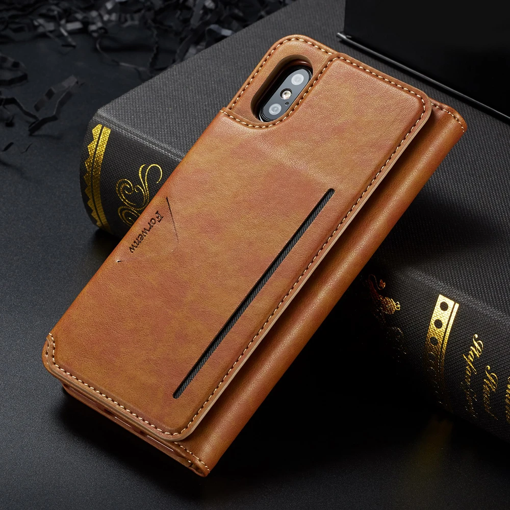 Кожаный магнитный чехол-бумажник в стиле ретро для Apple iPhone X XR XS MAX 8 7 6 6S Plus