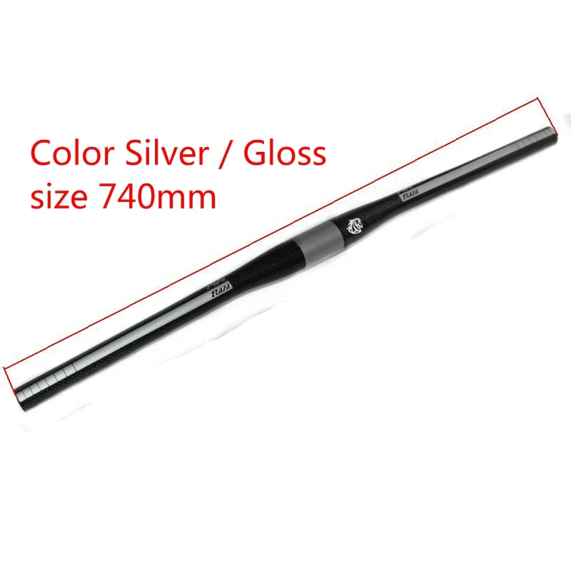 Silver 740MM PURARAZA al por mayor mtb bicicleta manillar plano 31,8 мм oclv fibra carbono горный велосипед piezas manillar Размер 580 мм-760 мм - Цвет: Silver 740MM