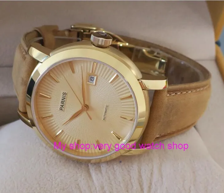 41 мм Parnis с сапфирами японские 21 драгоценности автоматические механические часы