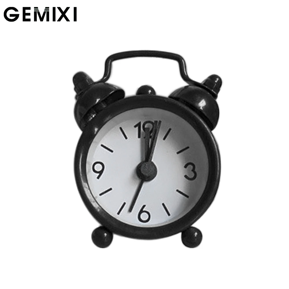 Милый портативный мультяшный мини будильник с круглыми цифрами и двойным