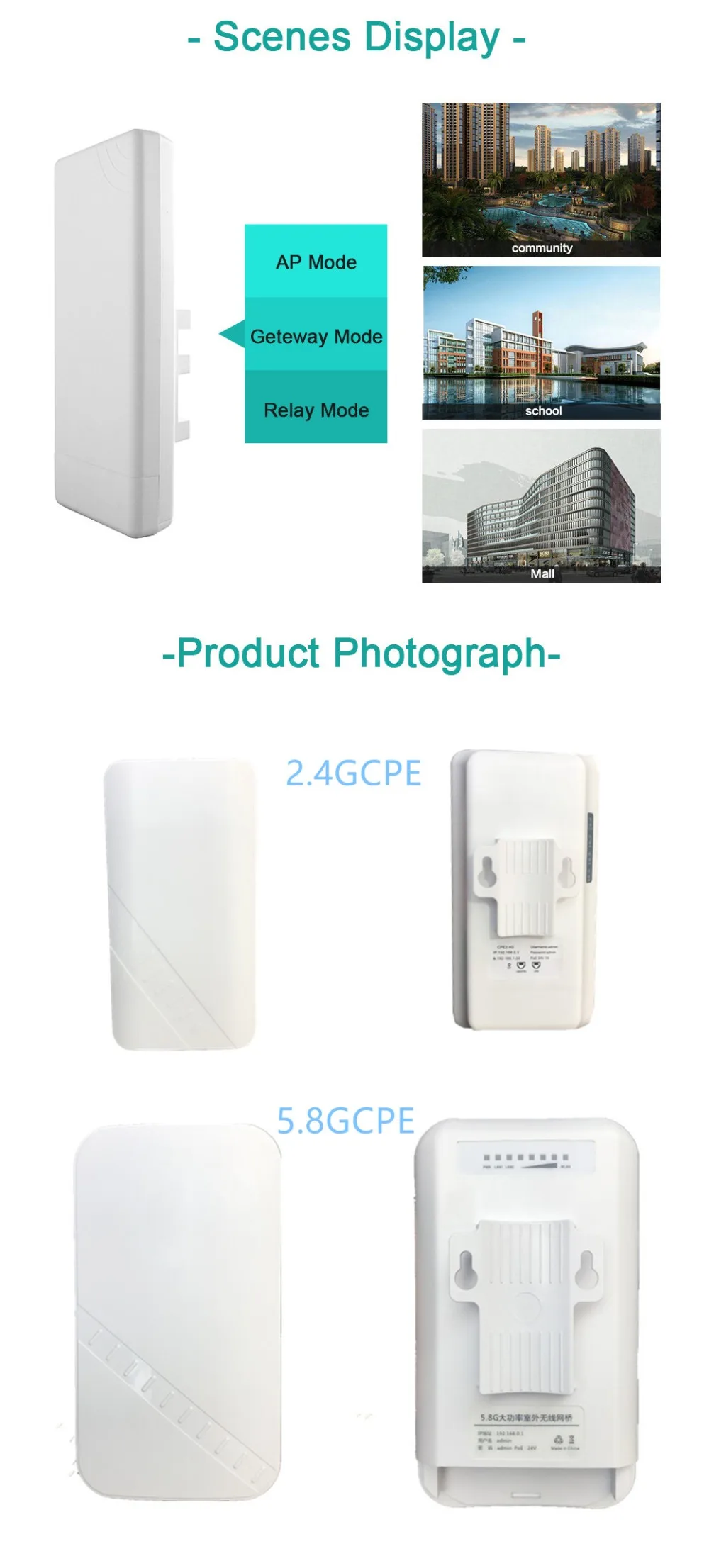 Чипсет CPE AR9531 wifi маршрутизатор wifi repetidor gama larga 300 Мбит/с 2,4 маршрутизатор AP al aire libre CPE AP puente маршрутизатор cliente