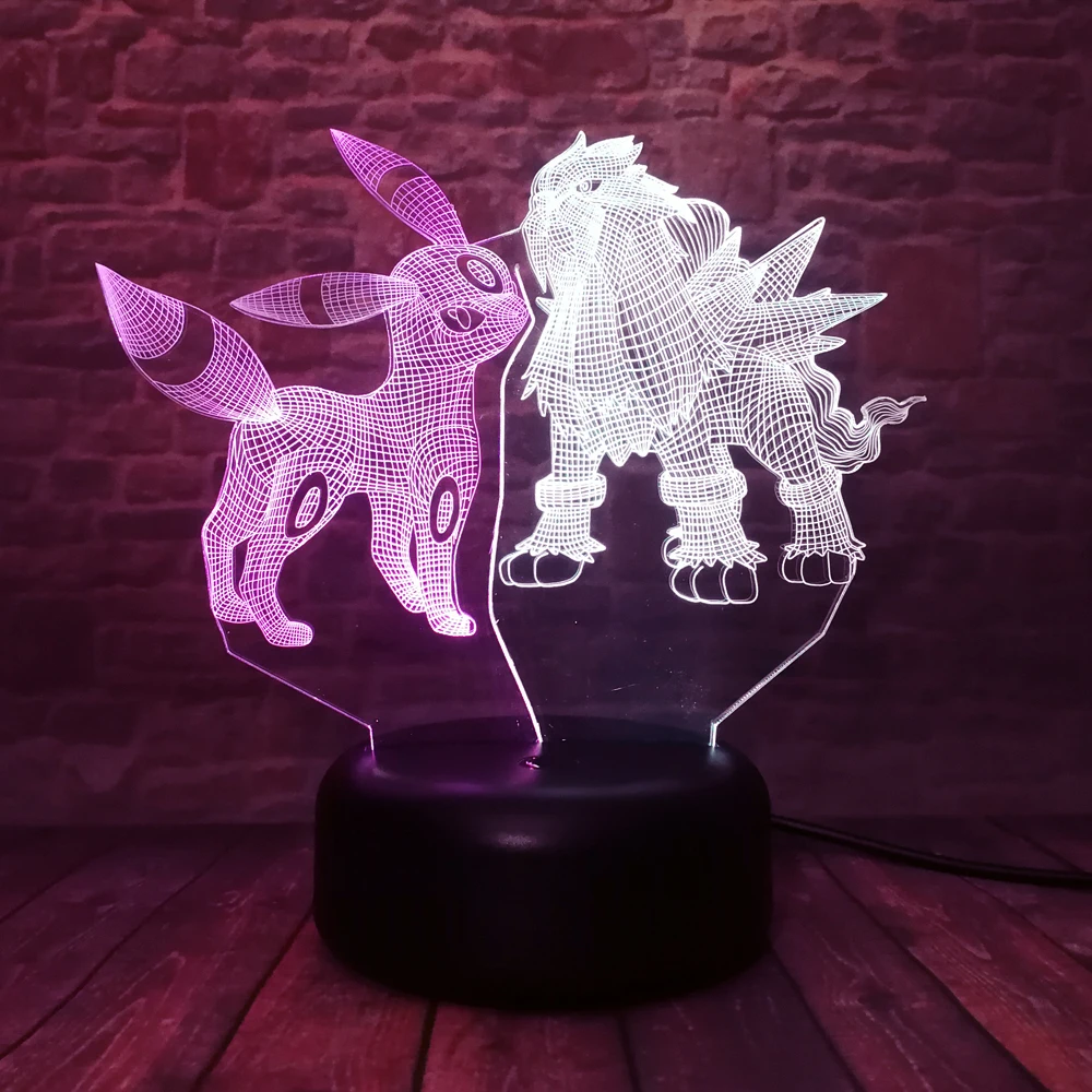Покемон го 3D фигурка Umbreon Pokeball Bulbasaur Fire Dragon Valor Mystic 7 цветов Изменение ночник детские подарки