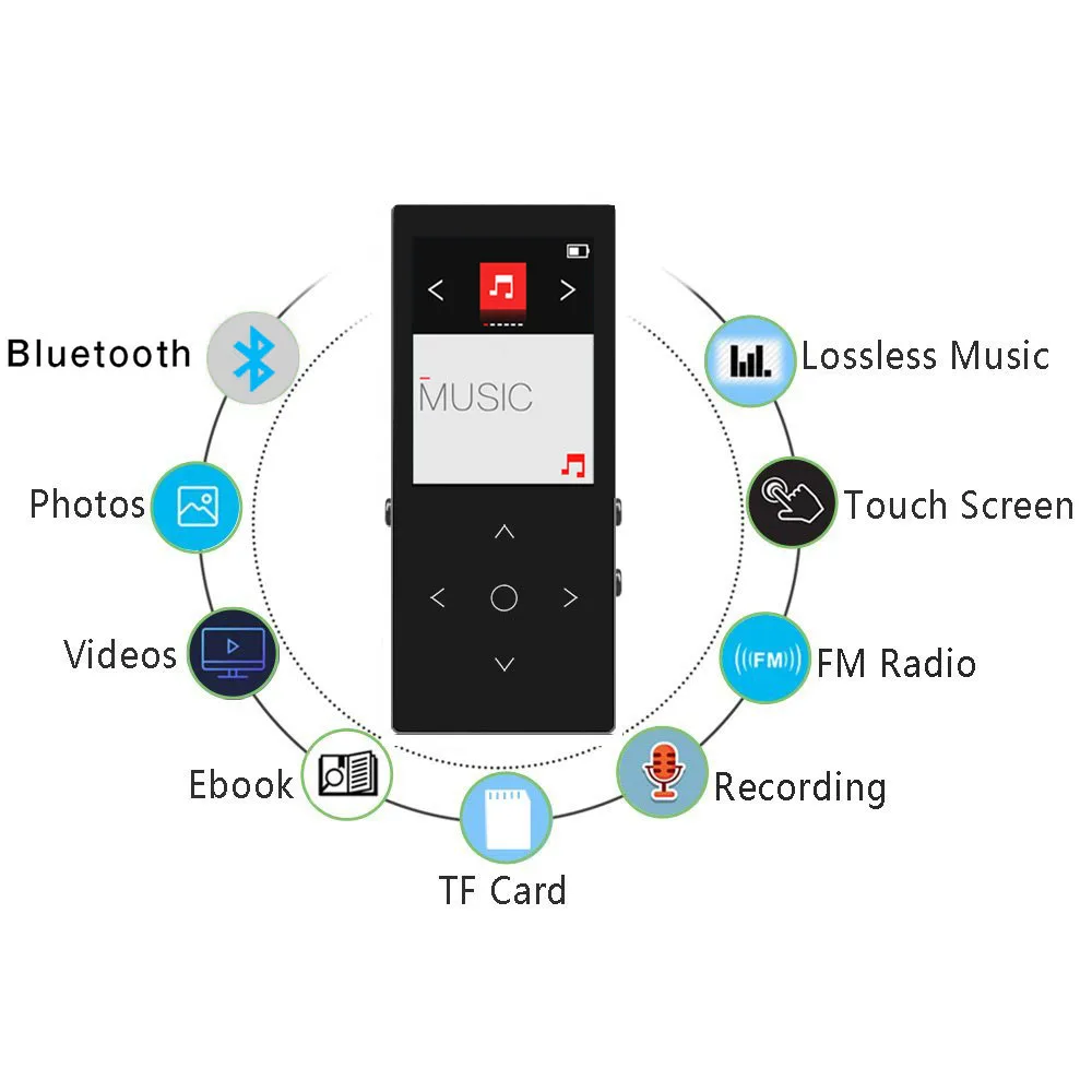 Оригинальный mp4 плеер Bluetooth 16 ГБ HiFi металлический Lossles качественный звук