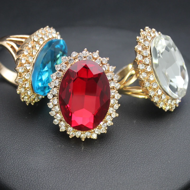 2016 новый Ретро Старинные Ювелирные Изделия Кольца Уникальный Большой Овальный