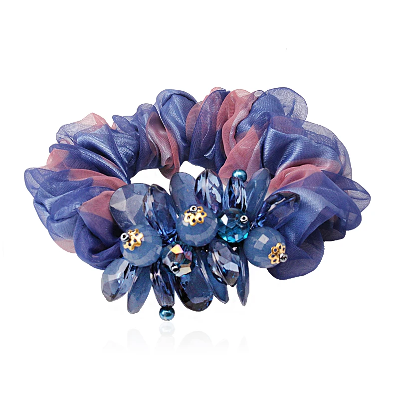 Женская резинка для волос M MISM эластичная с цветком и стразами - купить по