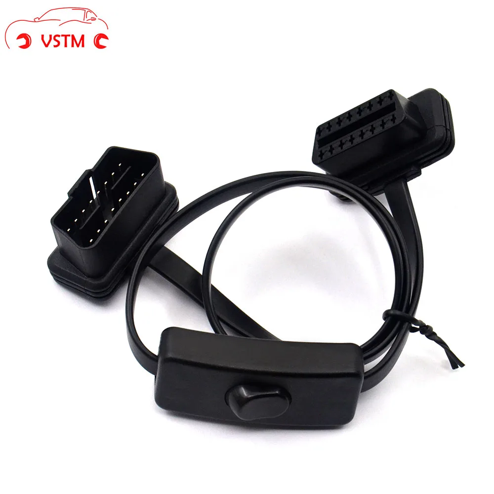 VSTM OBD2 2 в 1 Удлинительный кабель сплиттер с переключателем OBD II ультра-тонкий