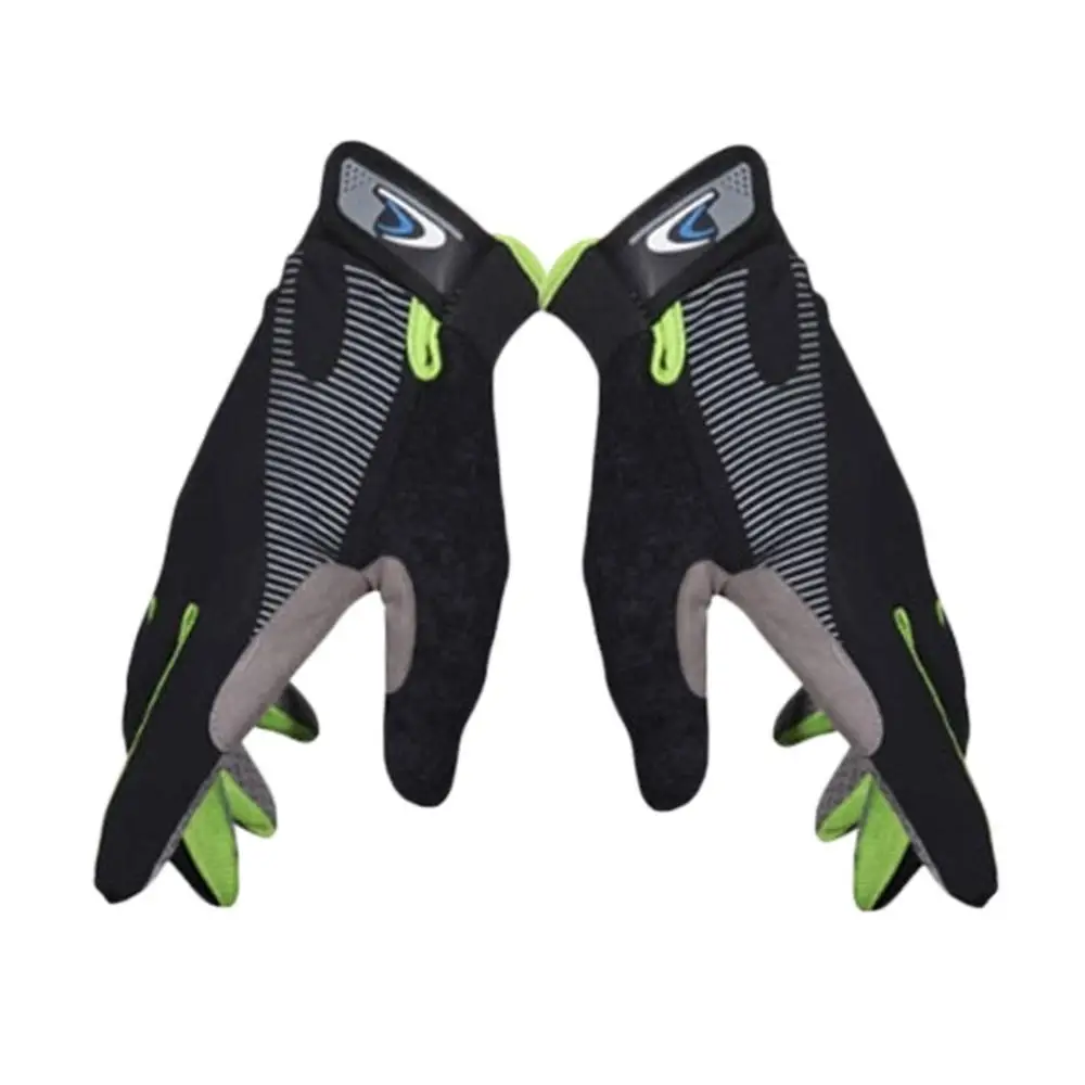 black and green 1 пара, уличные зимние велосипедные перчатки, велосипедные перчатки для мужчин и женщин, теплые противоскользящие перчатки для экрана, рождественский подарок - Цвет: black and green