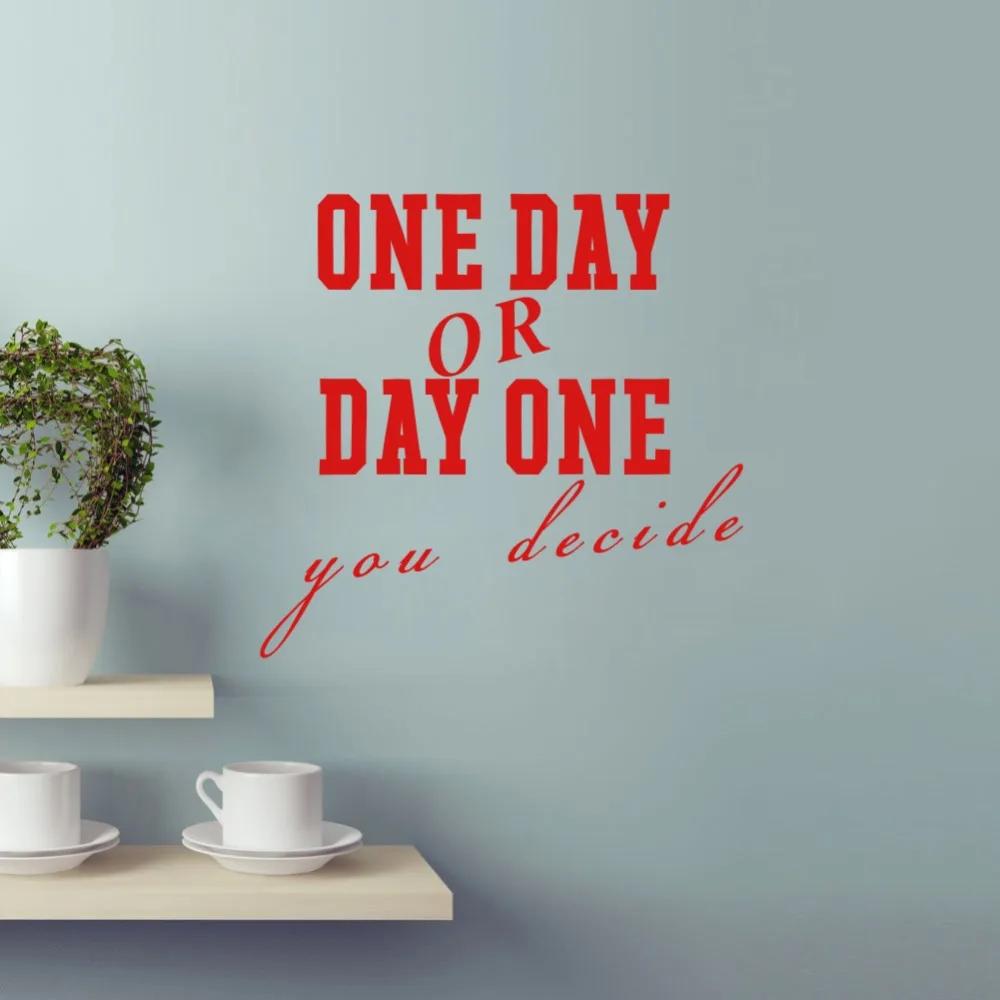 Виниловая наклейка на стену один день или одно речь украшения для дома|home decor|vinyl