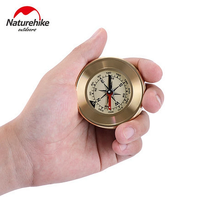 NatureHike Mini Military Camping Marching Lensatic Compass Magnifier Gold Wild Survival Navigation Noctilucent High Quality | Спорт и