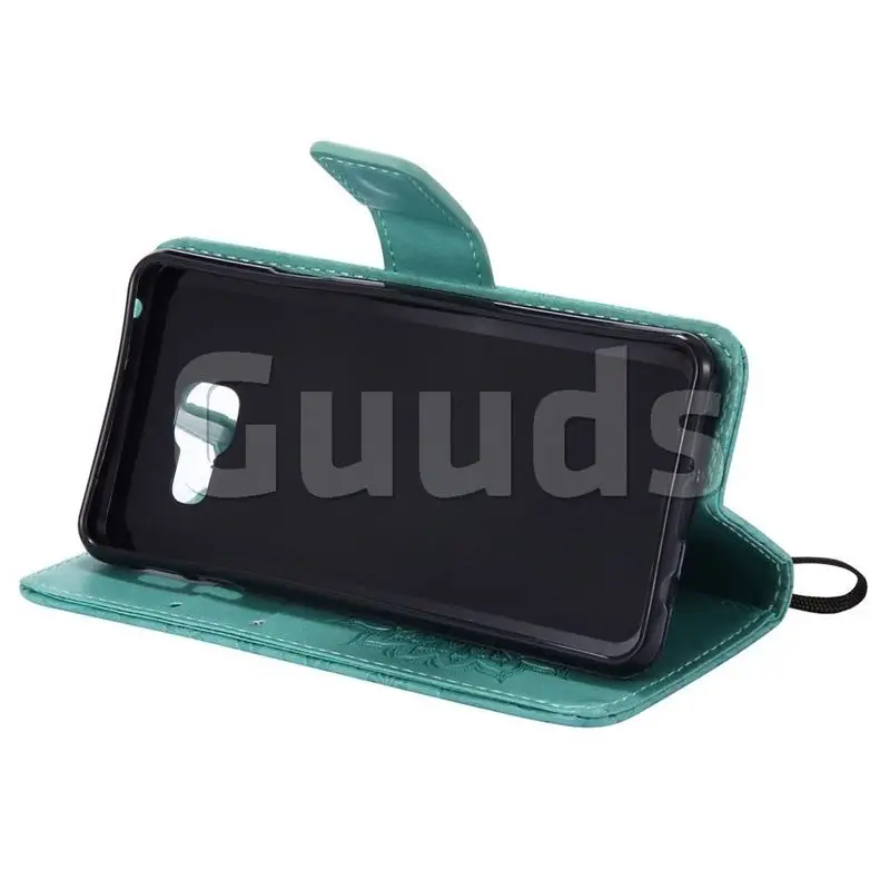 Тиснение подсолнуха кожаный бумажник телефон чехол для Samsung Galaxy A3 A5 A7 2015 2016 2017 S3 S4