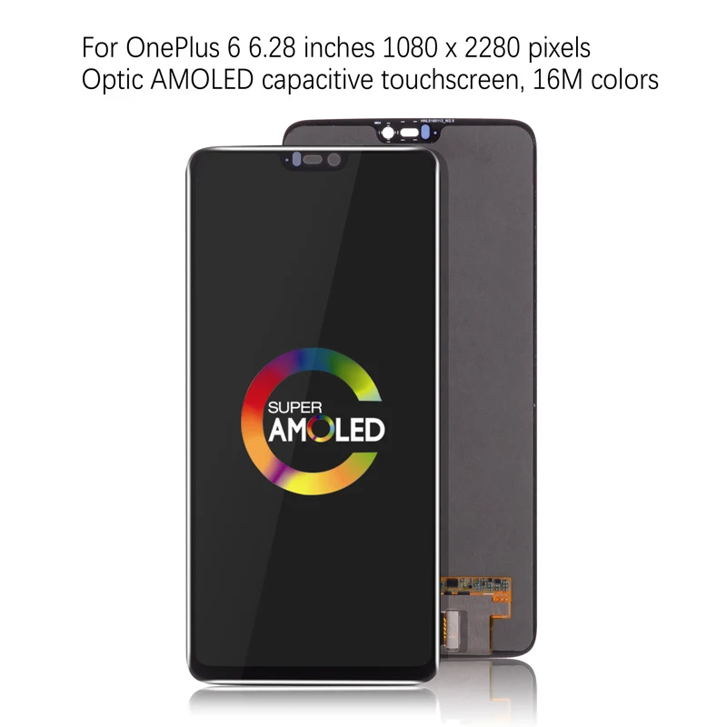 Дисплей для For Oneplus 6 LCD в сборе с тачскрином на рамке Оригинал черный | Мобильные